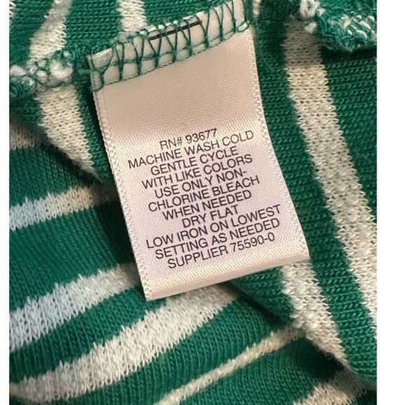 Liz Claiborne green stripes long sleeves knit tunic top size Medium - Picture 7 of 11